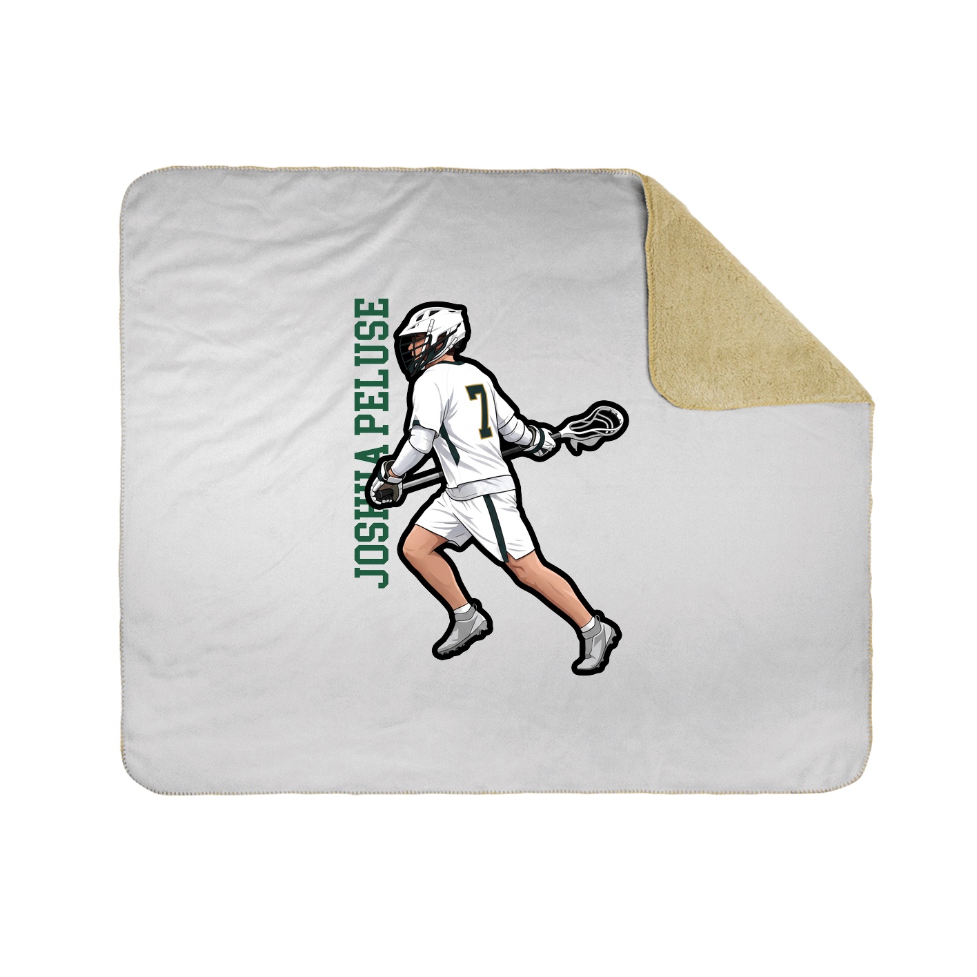 Throw Blanket — Name Vertical in White