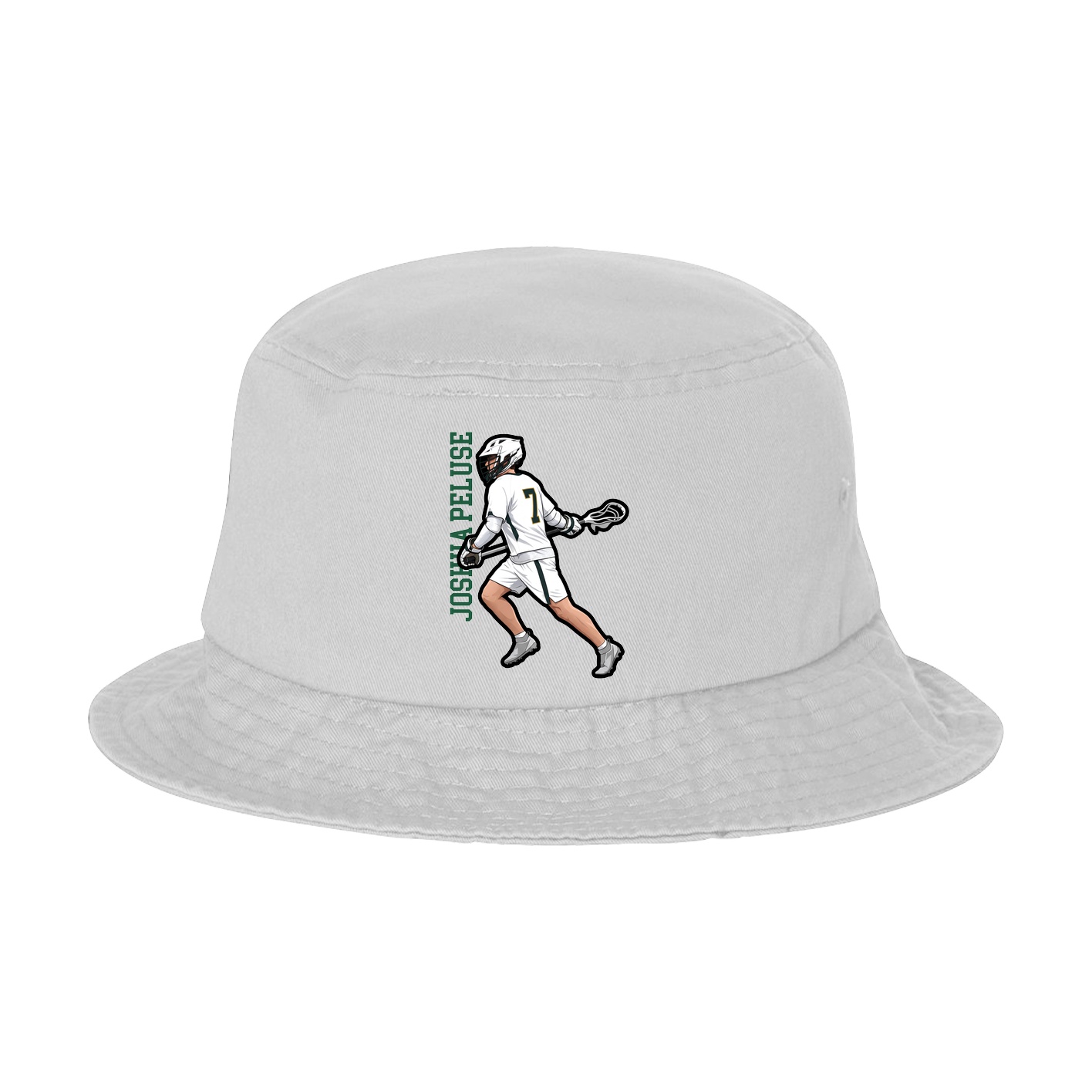 Bucket Cap — Name Vertical in White