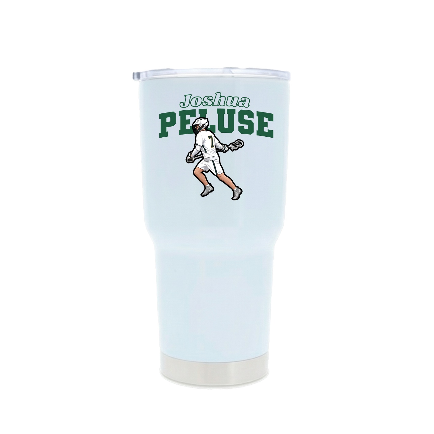 30oz Stainless Steel Tumbler — Name Arch in White