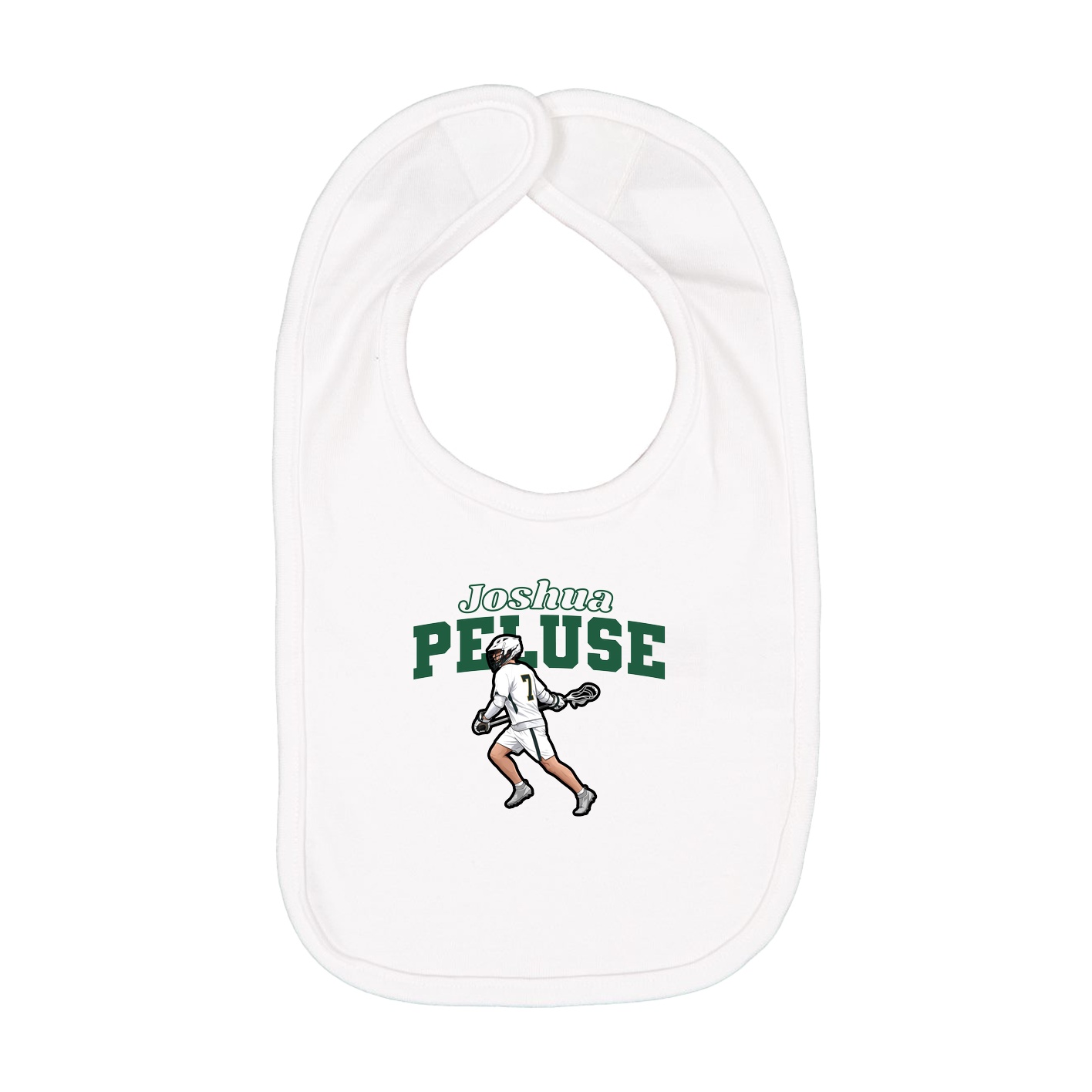 Infant Bib — Name Arch in White
