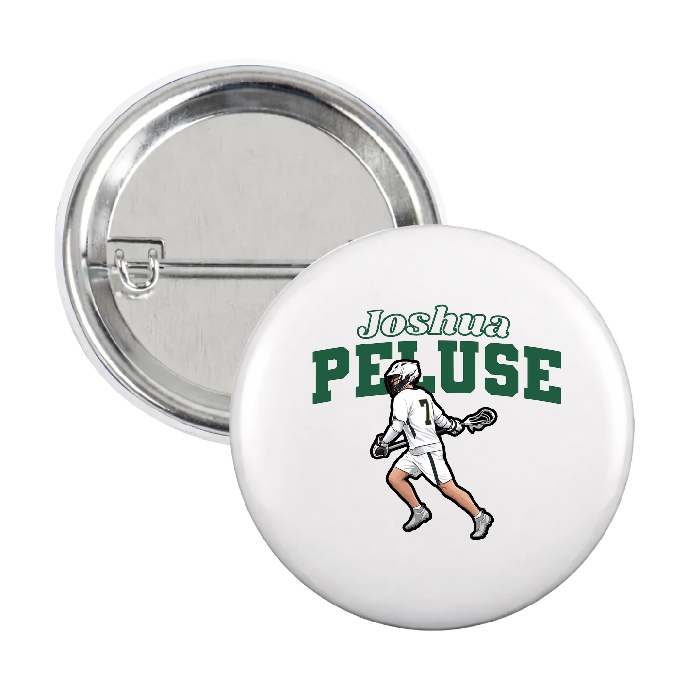 Game Day Button — Name Arch in White