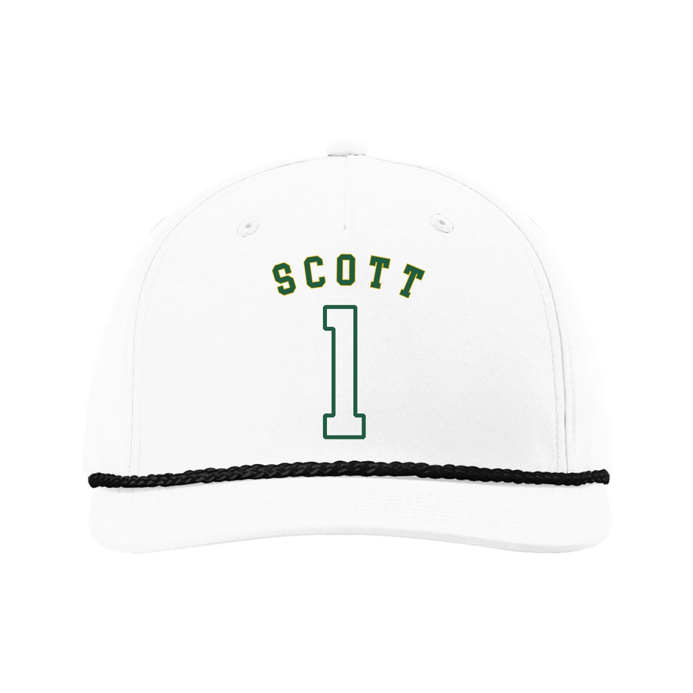 Five-Panel Classic Rope Cap — Shirsey Arch in White