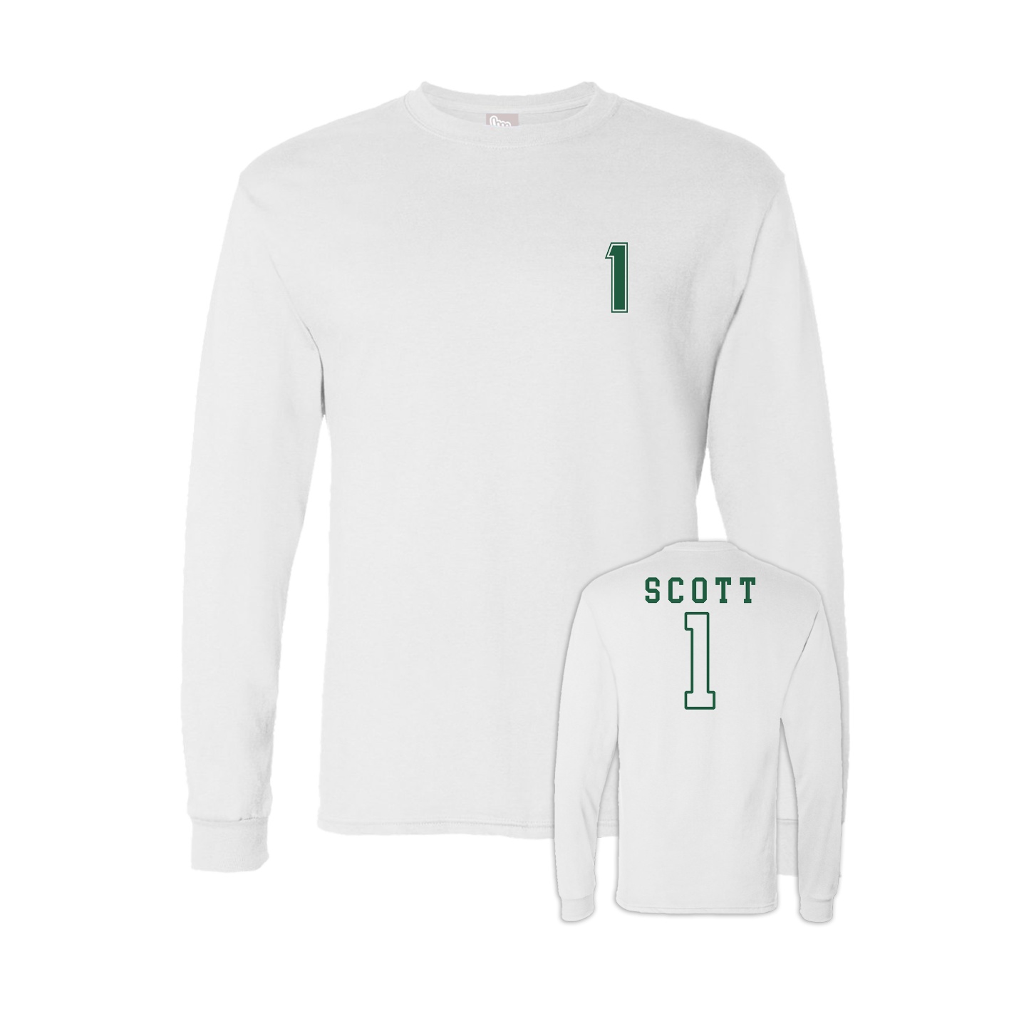 Long Sleeve Tee — Chest Back in White