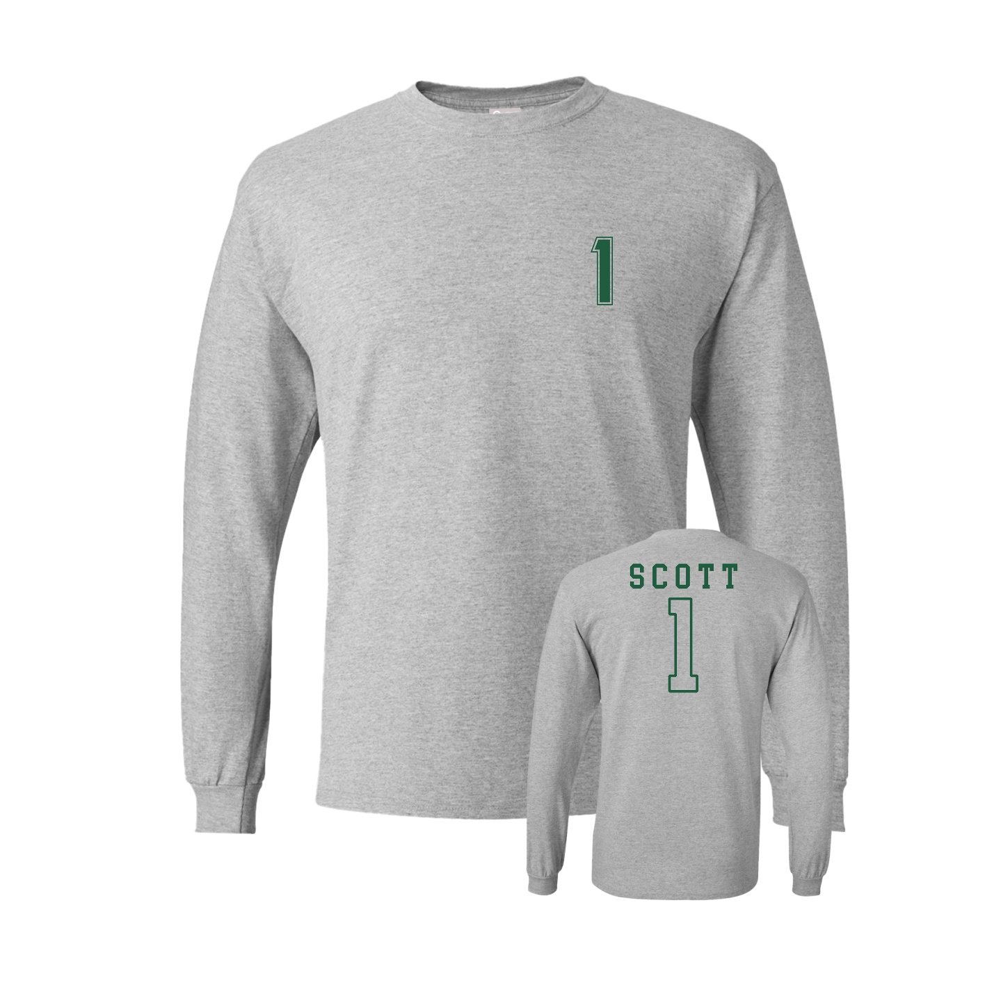 Long Sleeve Tee — Chest Back in Grey