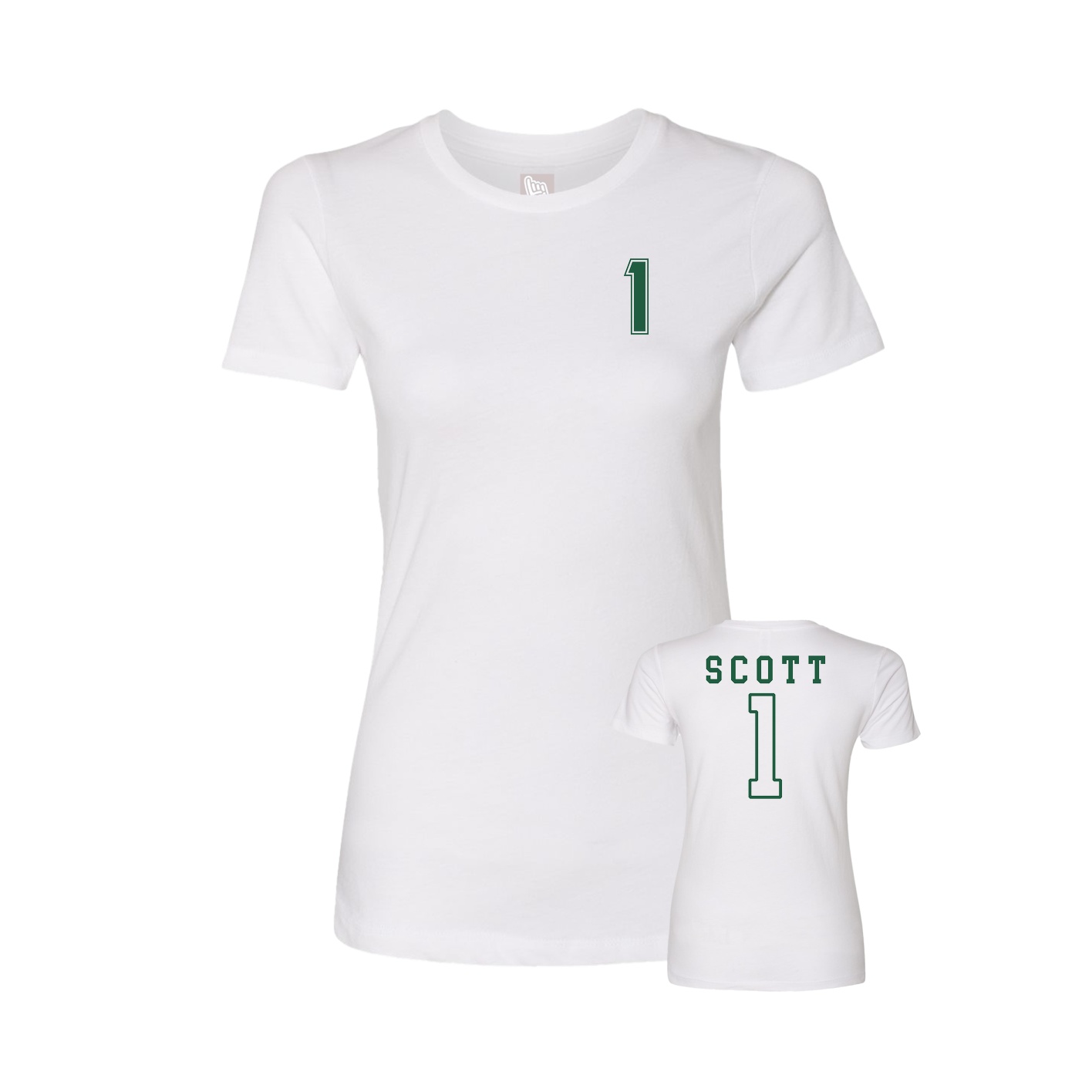 Fitted Women's Tee — Chest Back in White