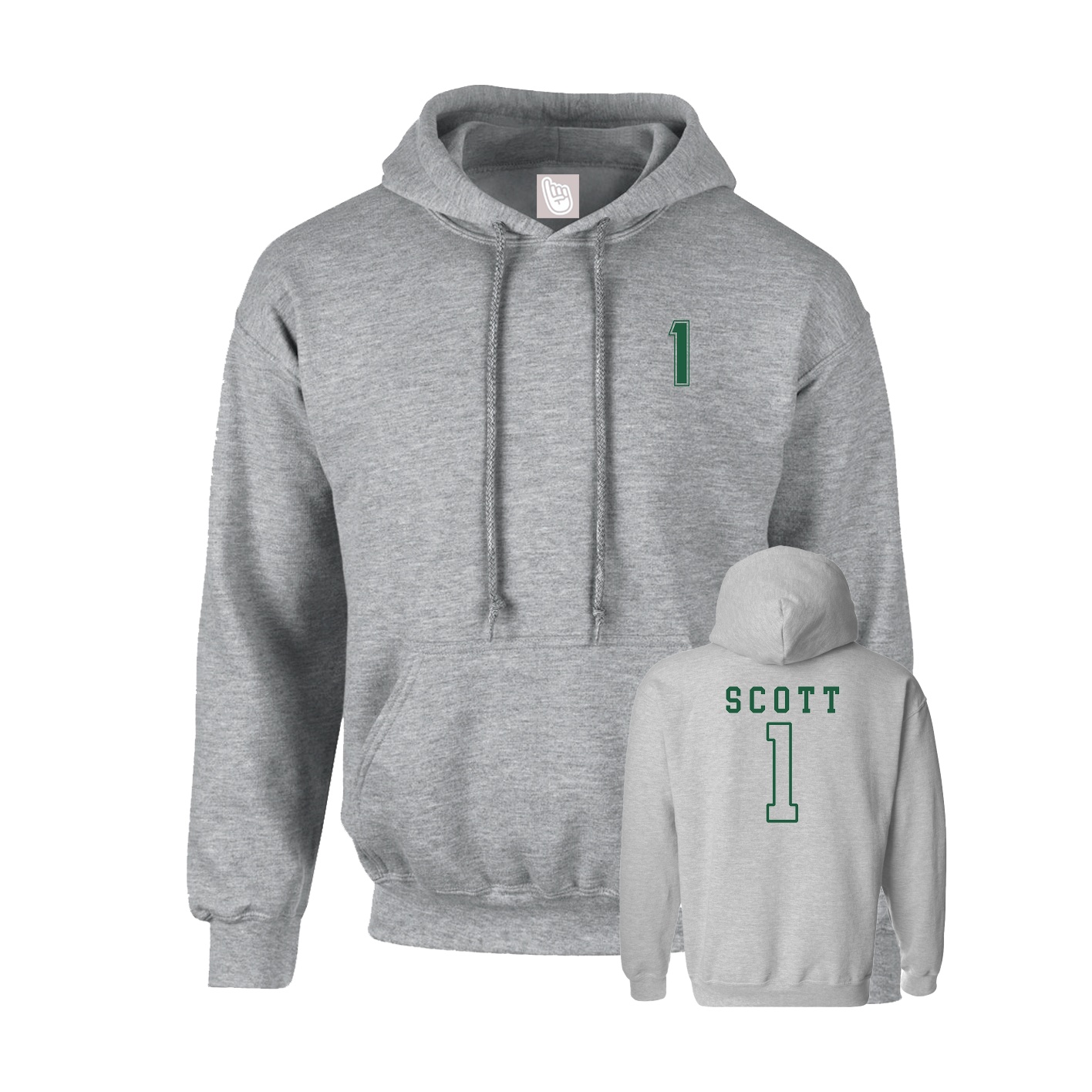 Youth Hoodie — Chest Back in Grey