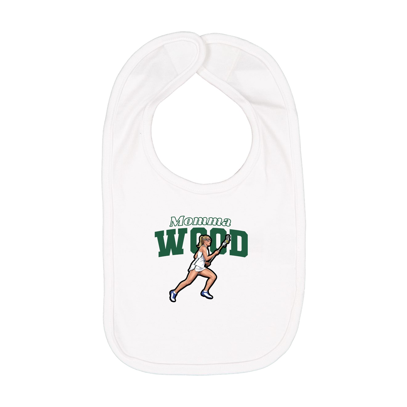 Infant Bib — Mothers Day Block in White