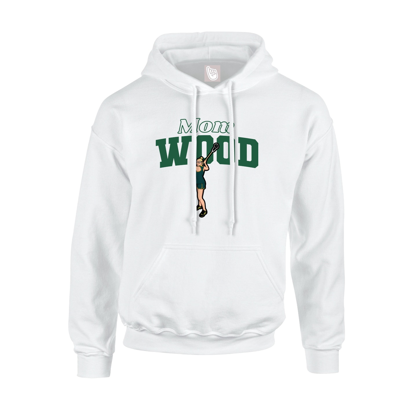 Youth Hoodie — Mothers Day Block in White