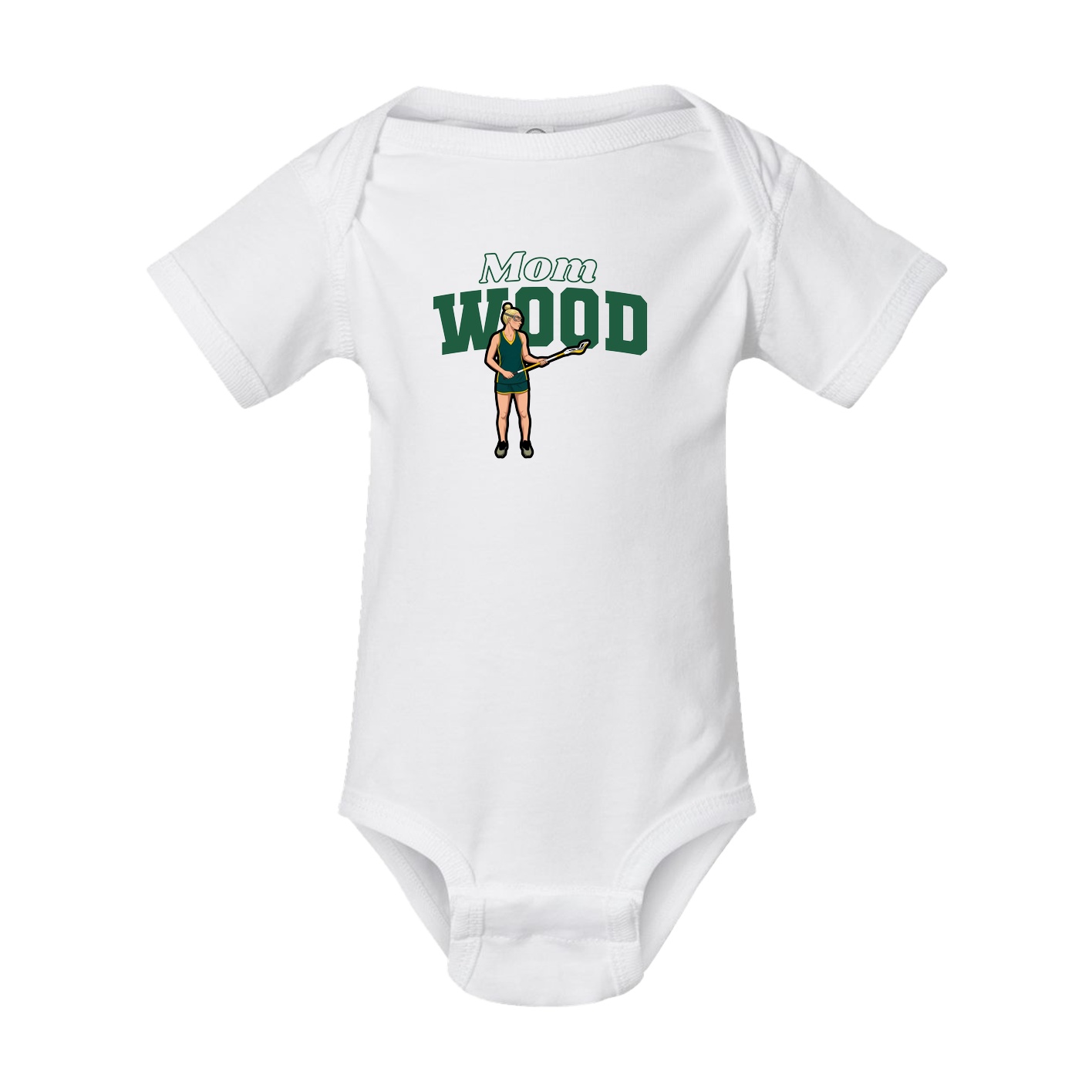 Baby Onesie — Mothers Day Block in White
