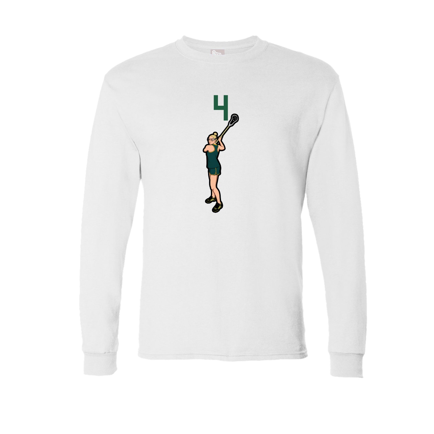 Long Sleeve Tee — Number Top in White
