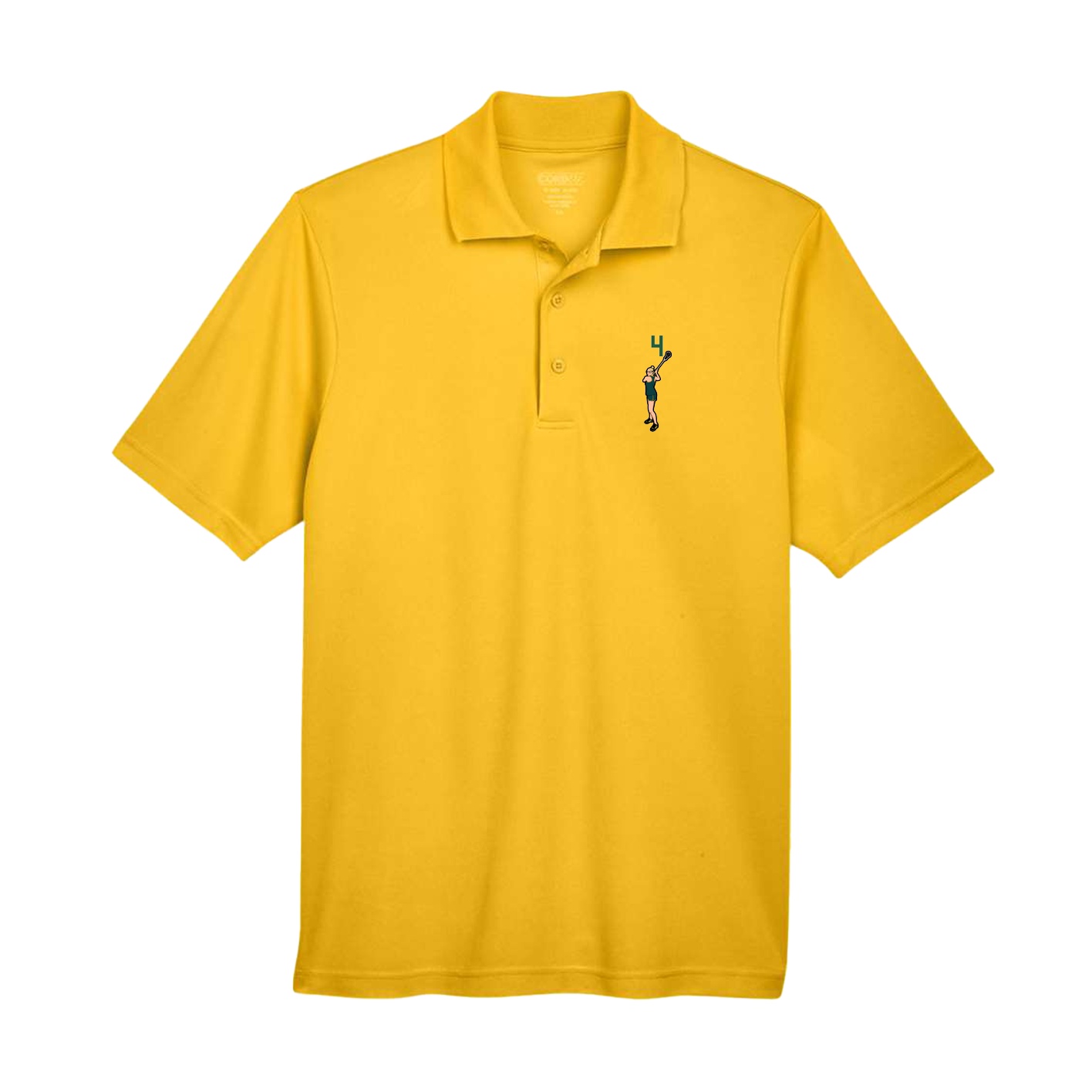 Performance Polo — Number Top in Gold