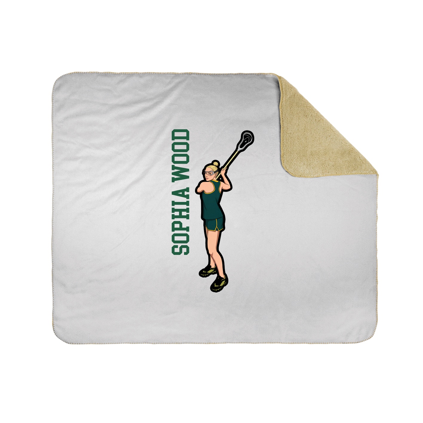 Throw Blanket — Name Vertical in White