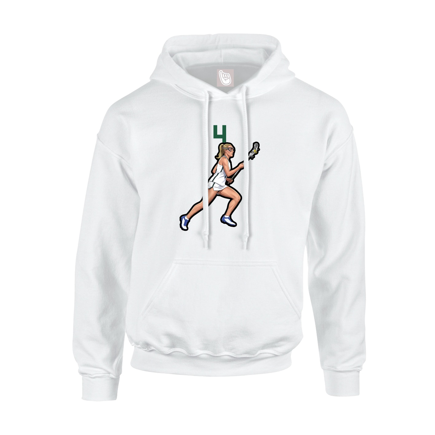 Youth Hoodie — Number Top in White