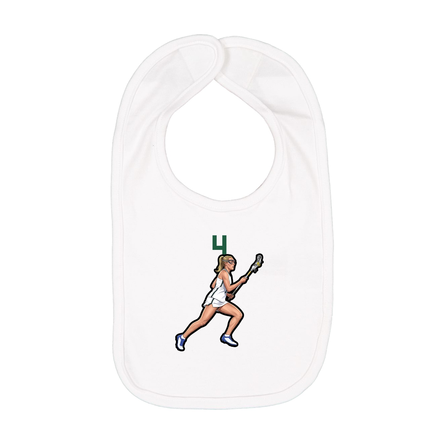 Infant Bib — Number Top in White