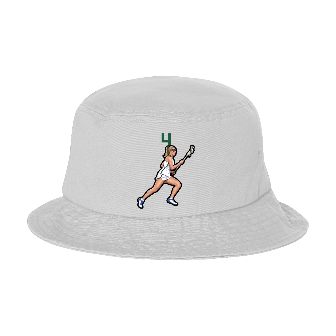 Bucket Cap — Number Top in White
