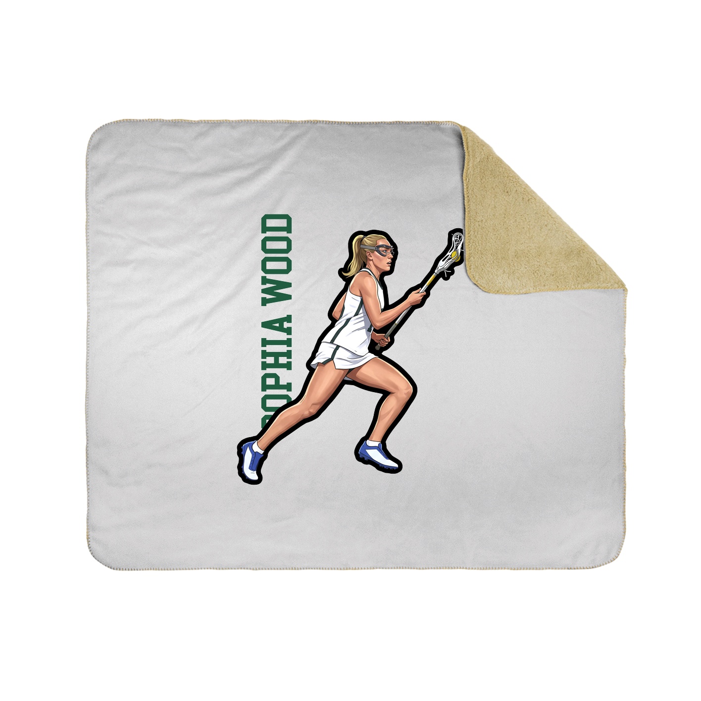 Throw Blanket — Name Vertical in White