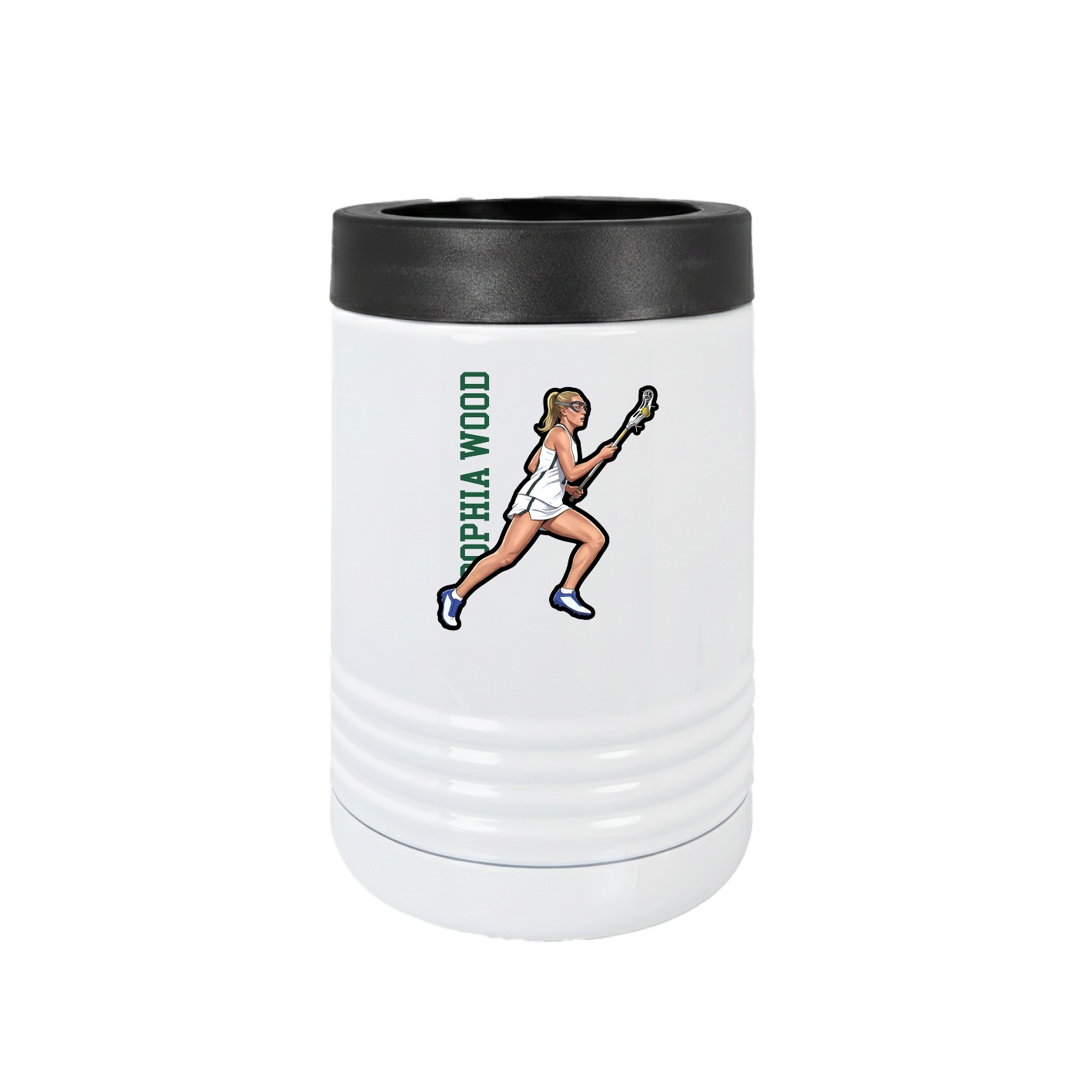 Beverage Holder — Name Vertical in White