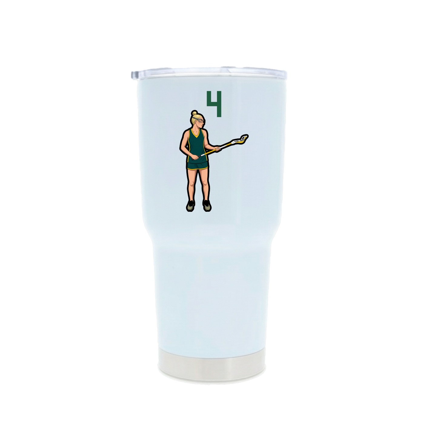 30oz Stainless Steel Tumbler — Number Top in White