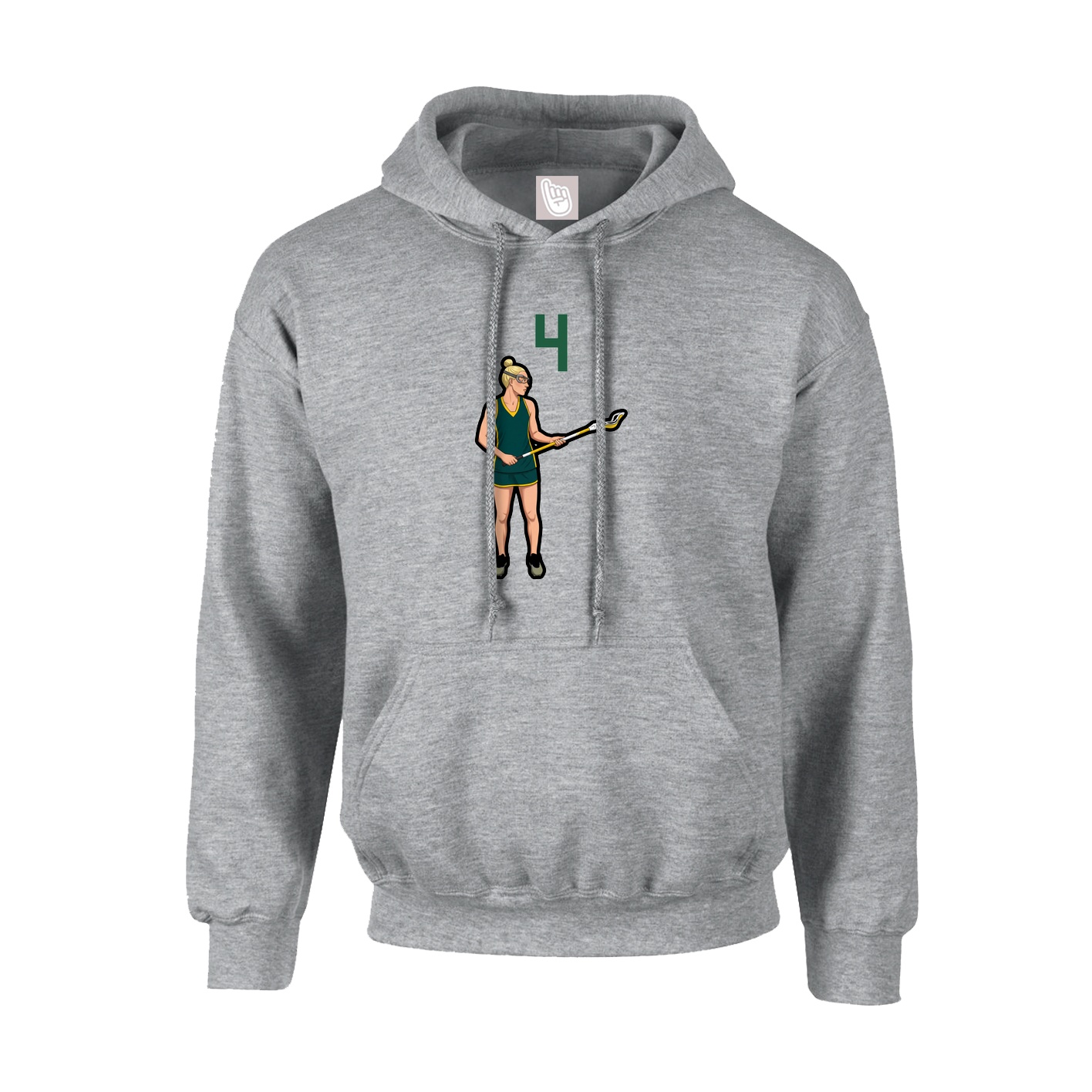 Hoodie — Number Top in Grey