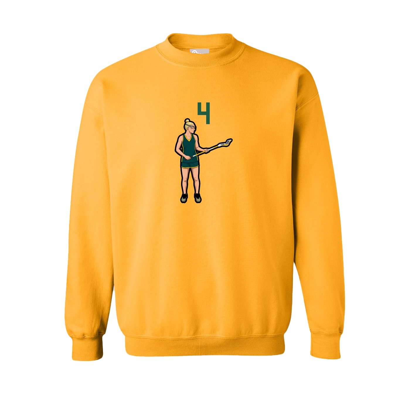 Fleece Crew — Number Top in Gold