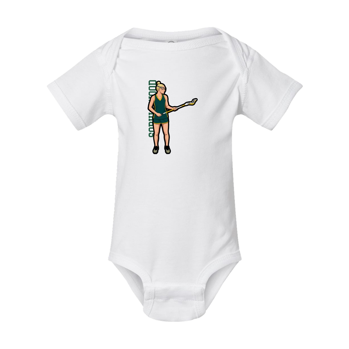 Baby Onesie — Name Vertical in White