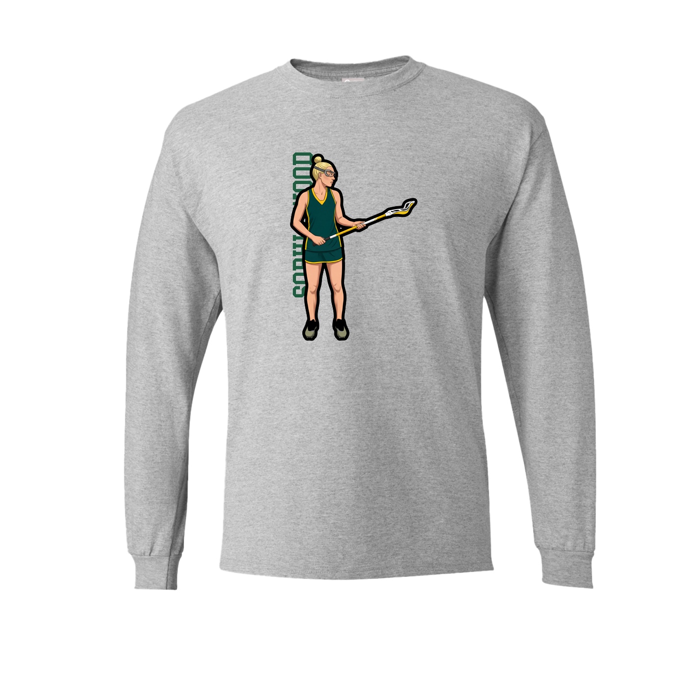 Long Sleeve Tee — Name Vertical in Grey