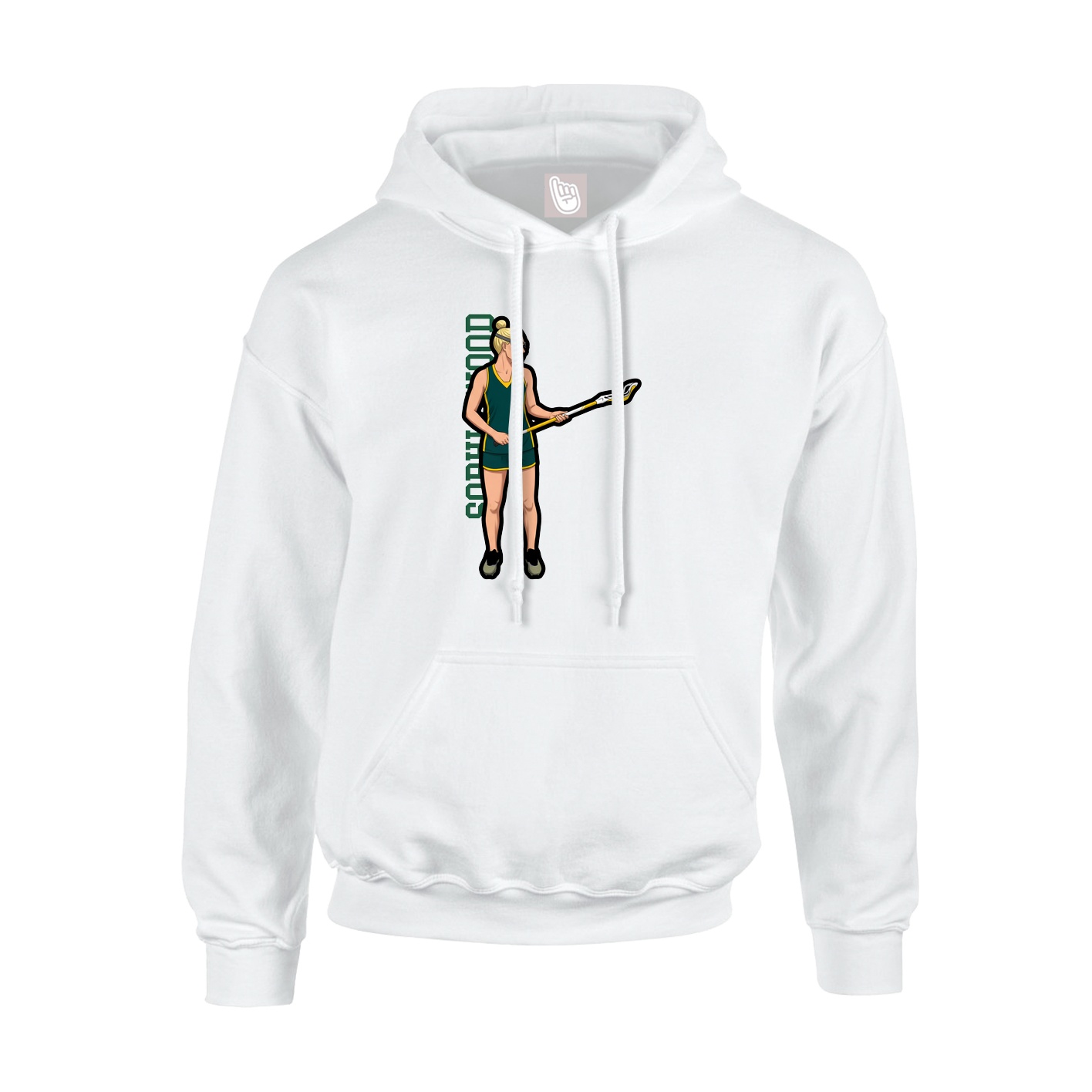 Hoodie — Name Vertical in White