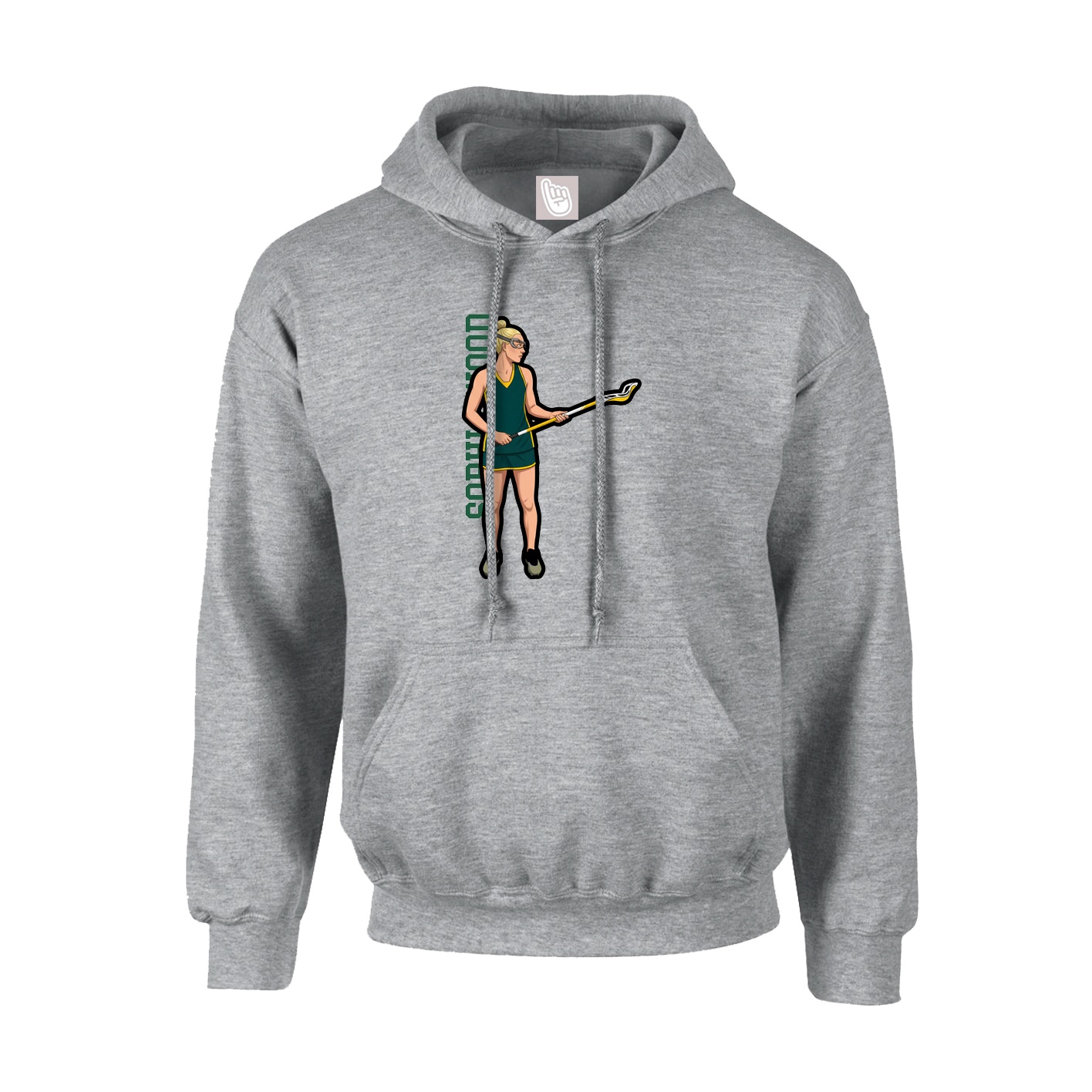 Youth Hoodie — Name Vertical in Grey