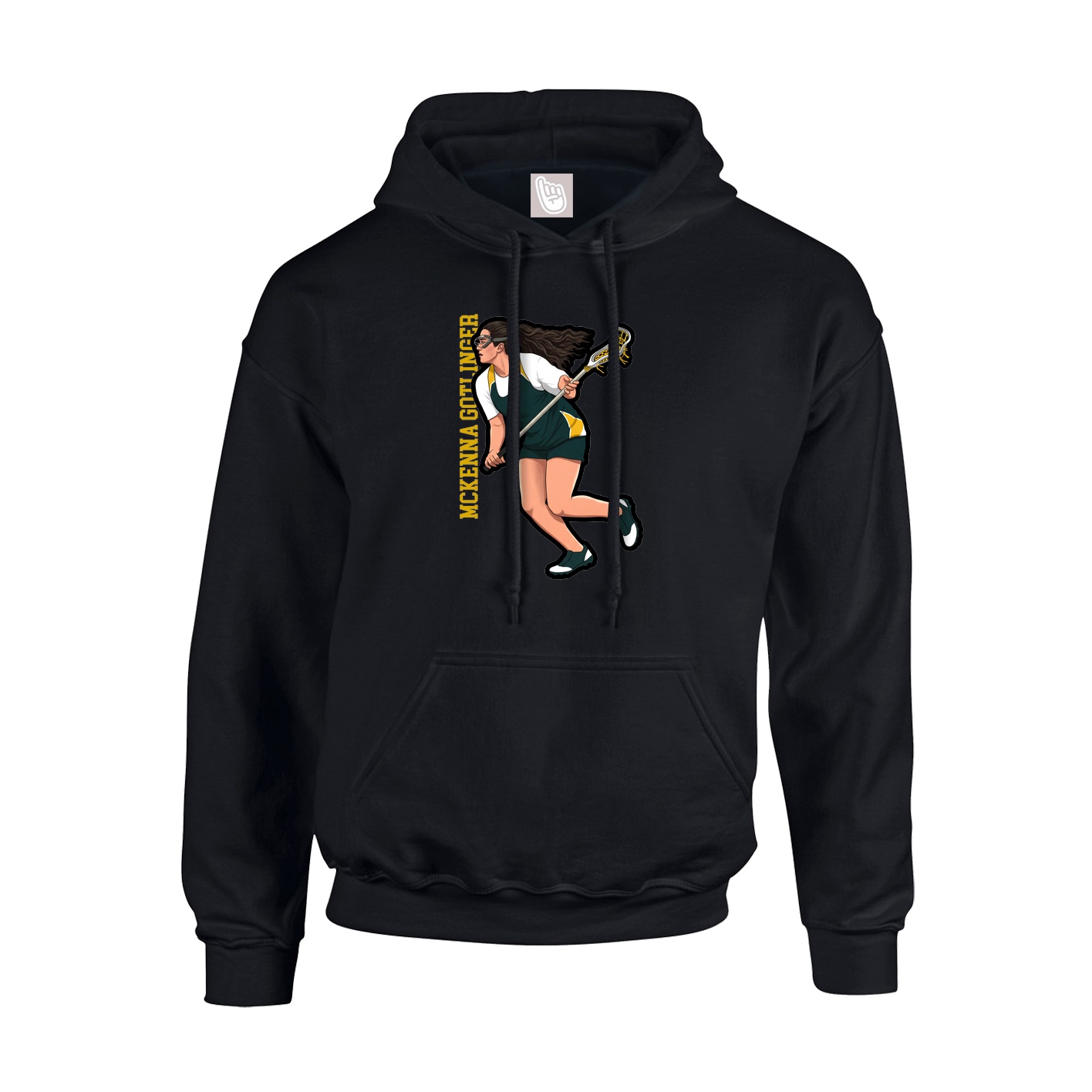 Youth Hoodie — Name Vertical in Black