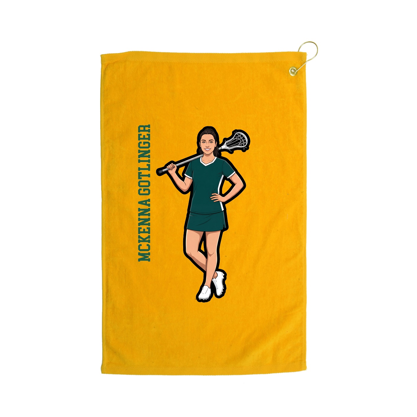 Golf Towel — Name Vertical in Gold