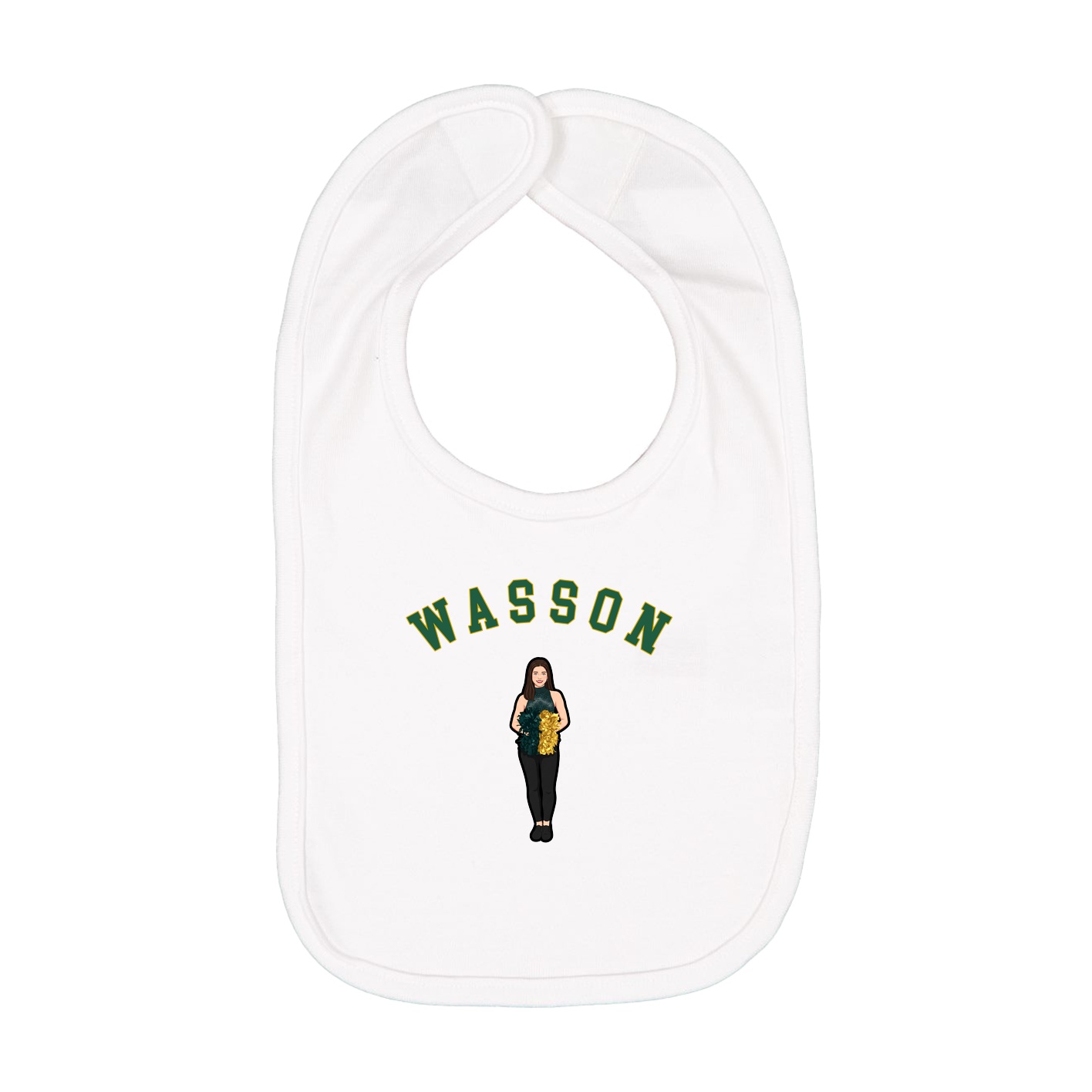 Infant Bib — Shirsey Arch in White