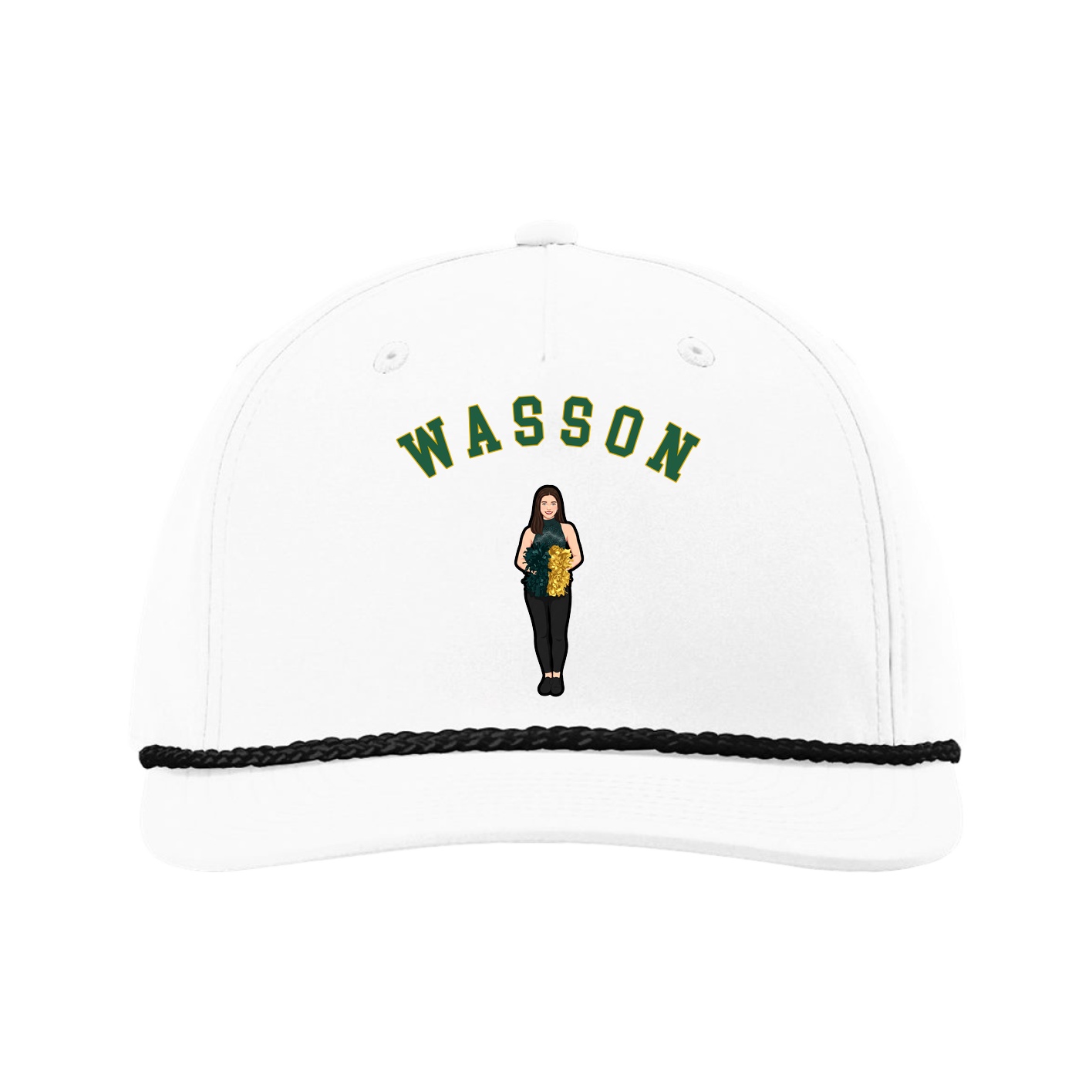 Five-Panel Classic Rope Cap — Shirsey Arch in White
