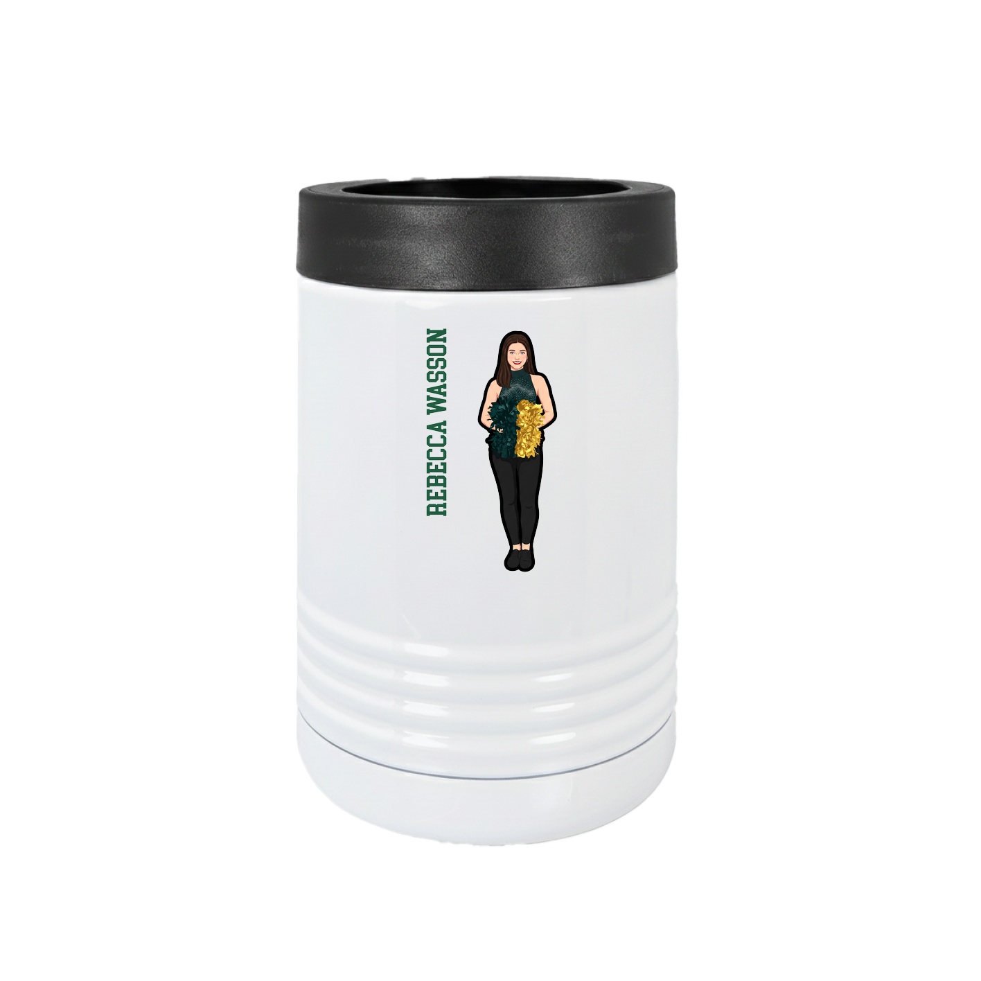 Beverage Holder — Name Vertical in White