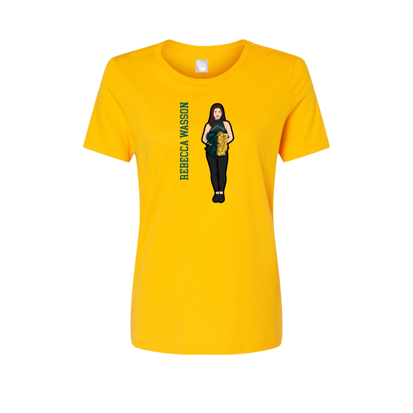 Womens Tee — Name Vertical in Gold