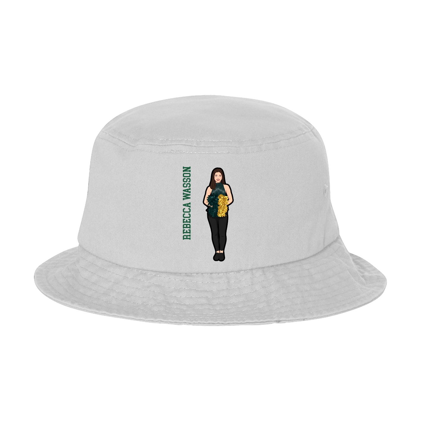 Bucket Cap — Name Vertical in White