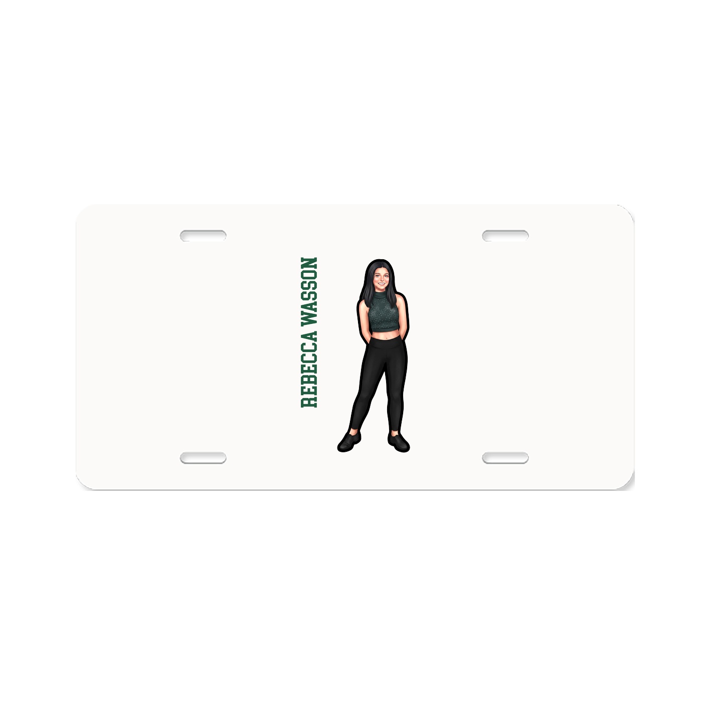 License Plate — Name Vertical in Classic