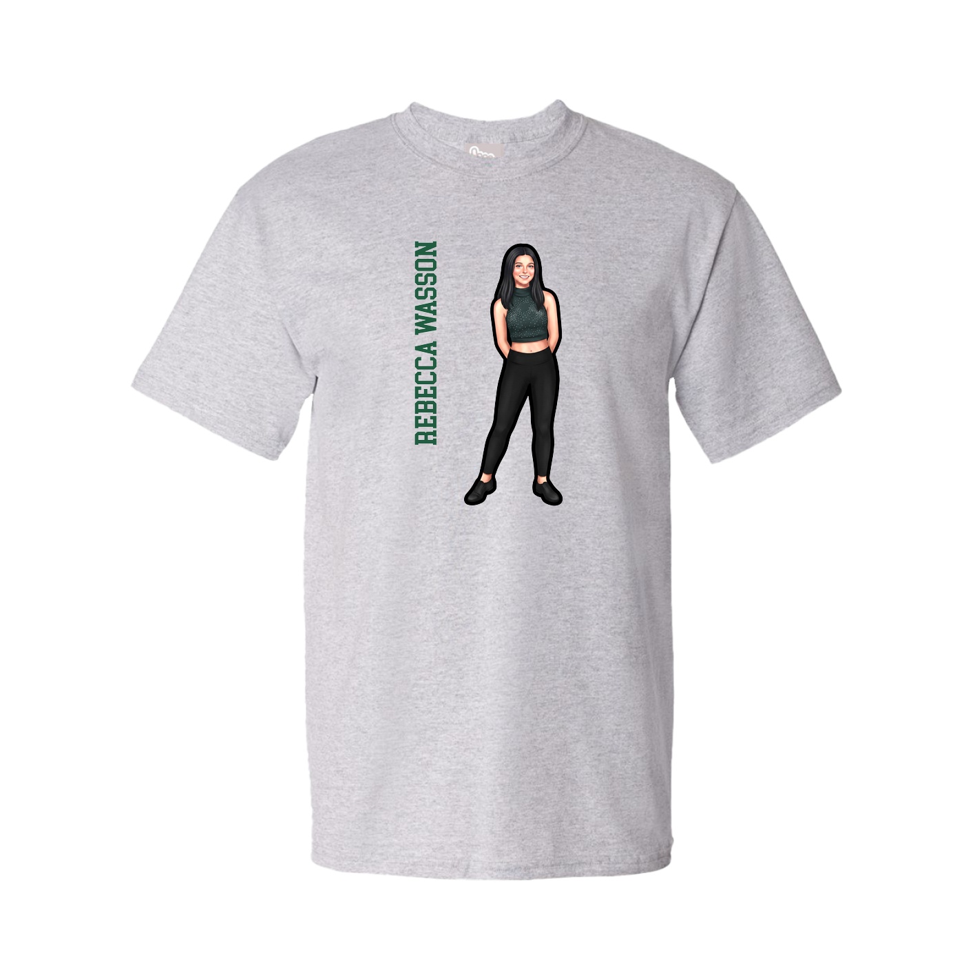 Tee — Name Vertical in Grey