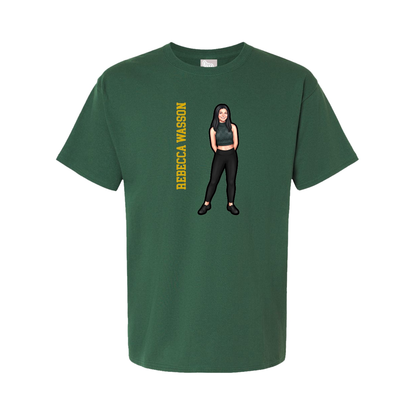 Youth Tee — Name Vertical in Green