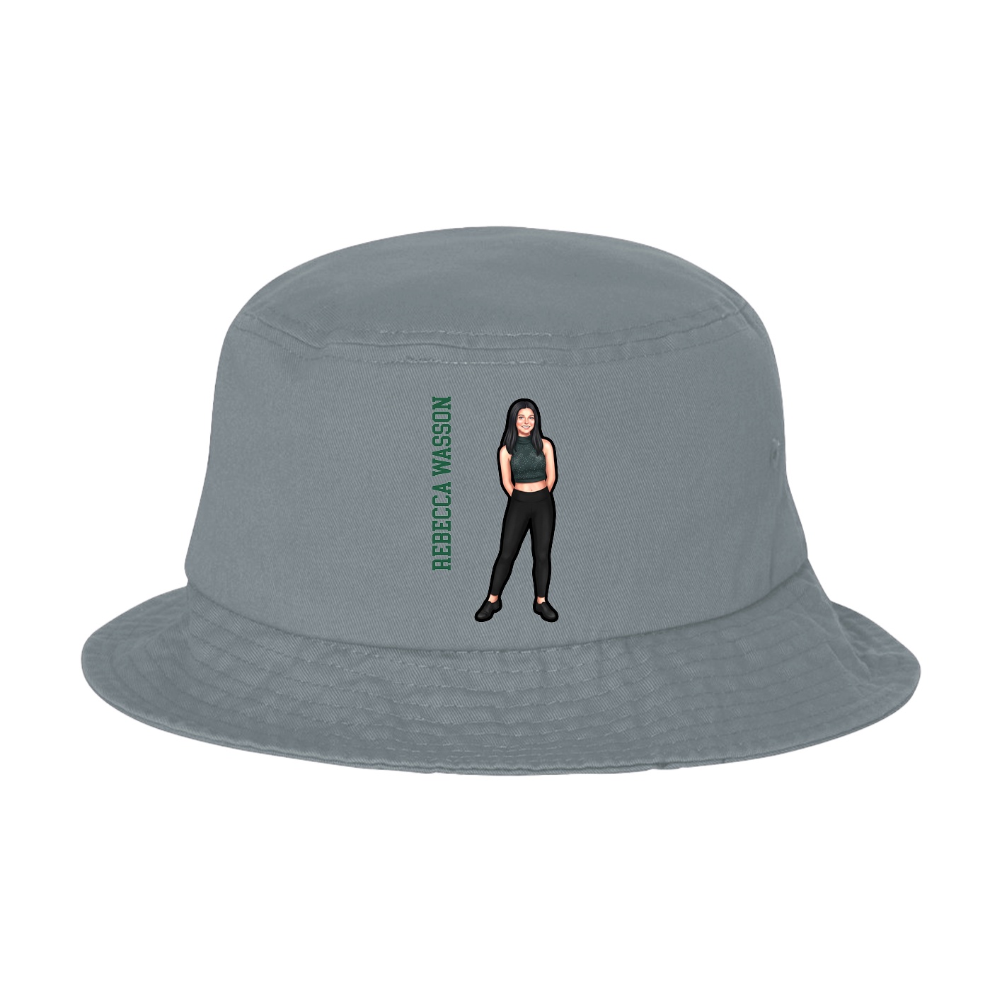 Bucket Cap — Name Vertical in Grey