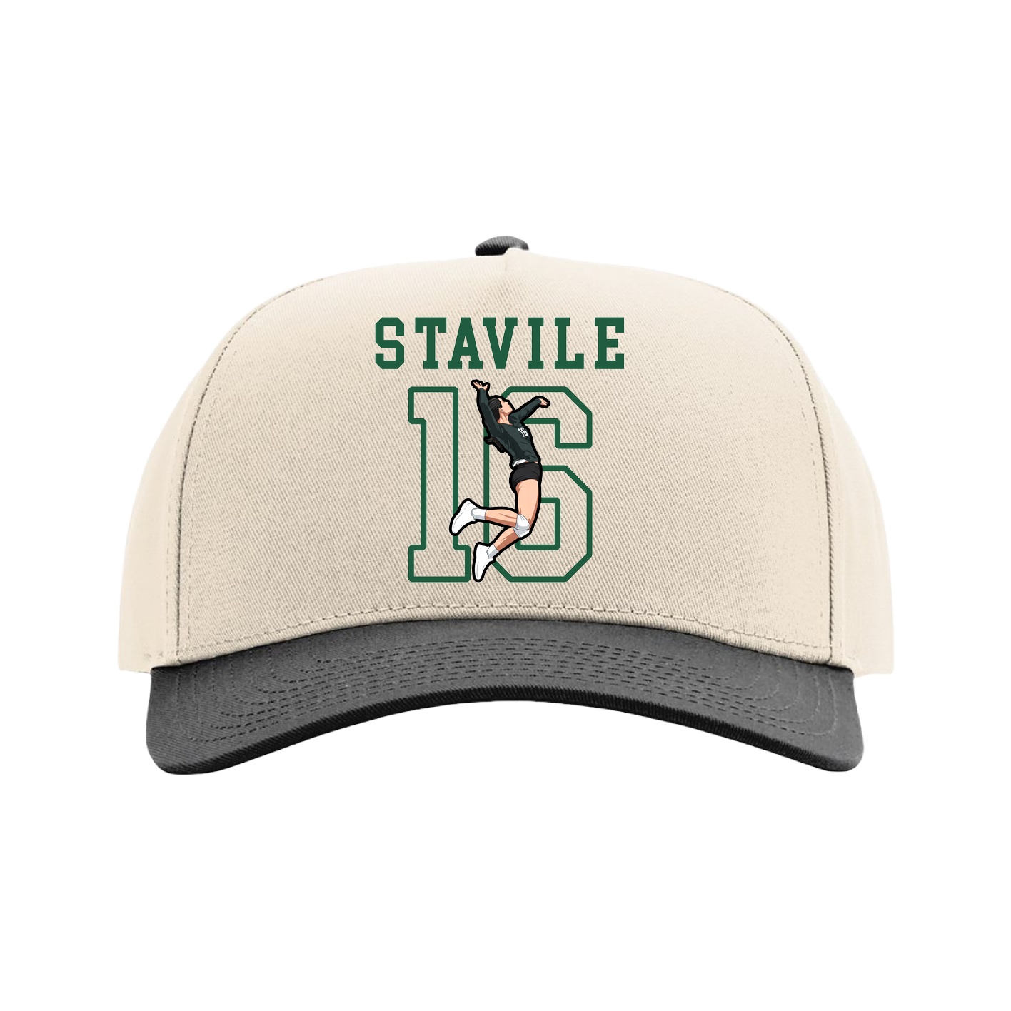 Full Fabric Five-Panel Champ Cap — Shirsey in Cream/Black