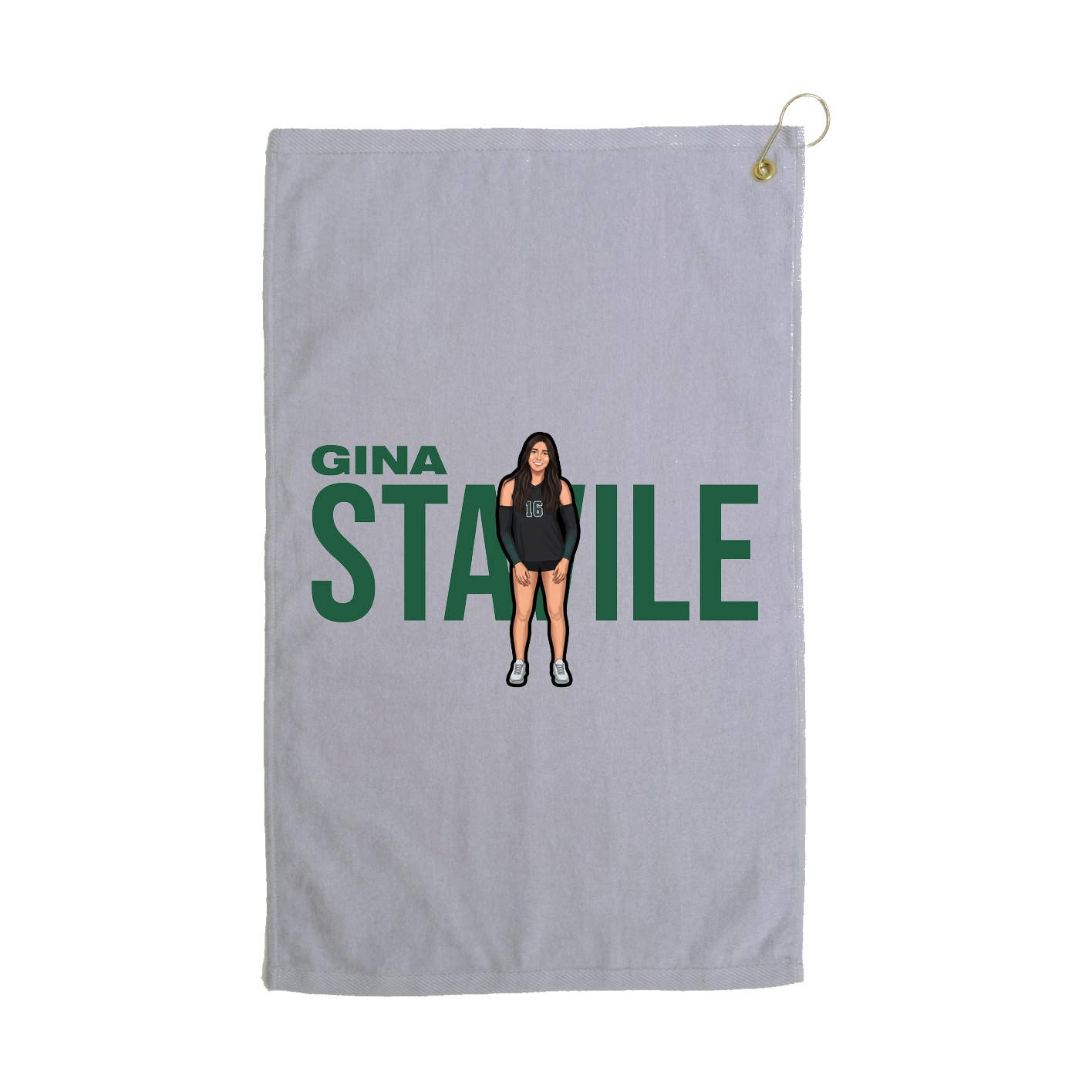 Golf Towel — Player Name in Grey
