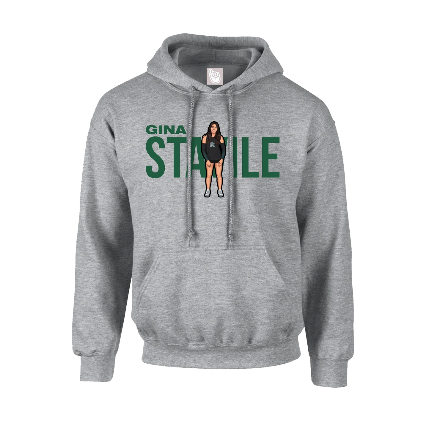 Youth Hoodie — Player Name in Grey