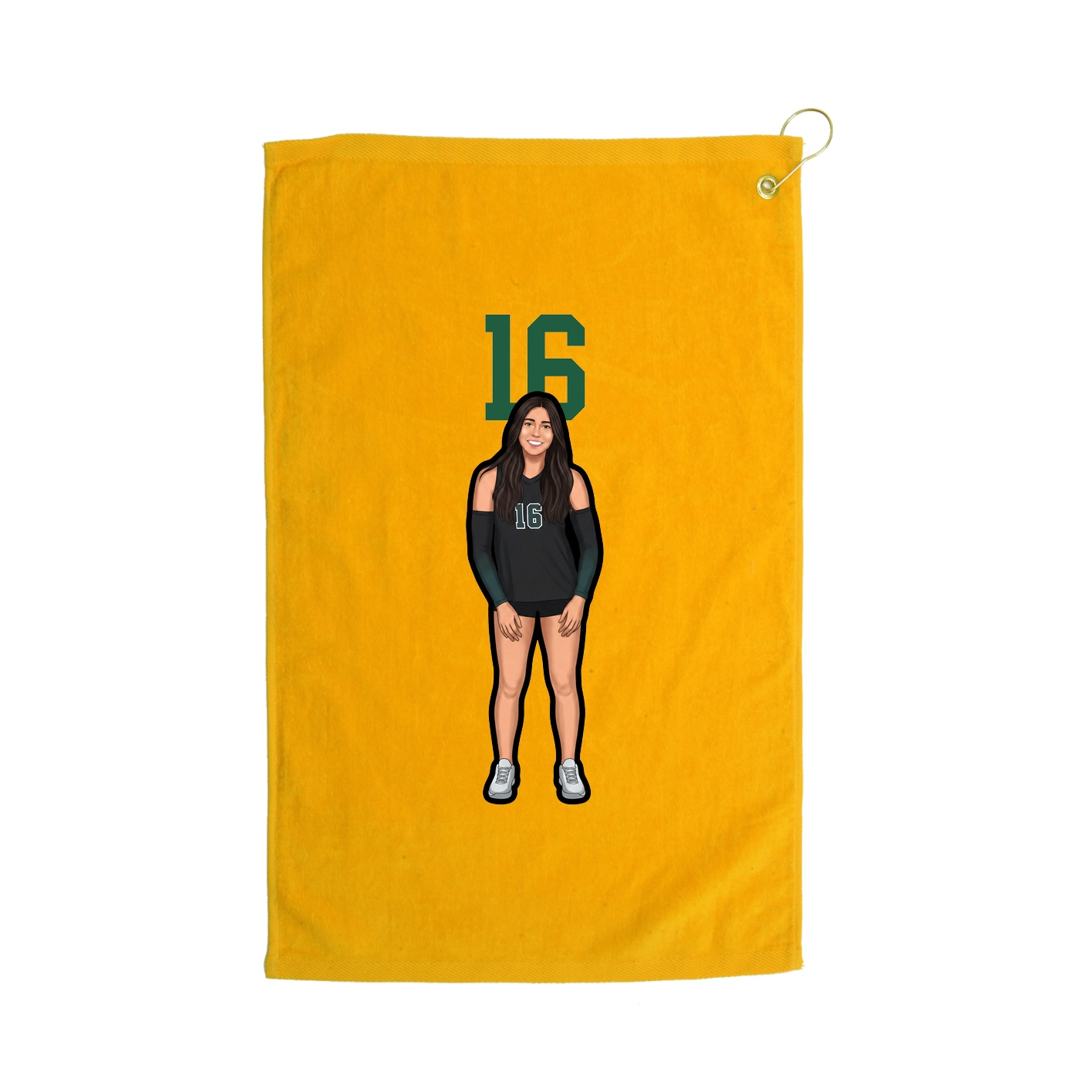 Golf Towel — Number Top in Gold