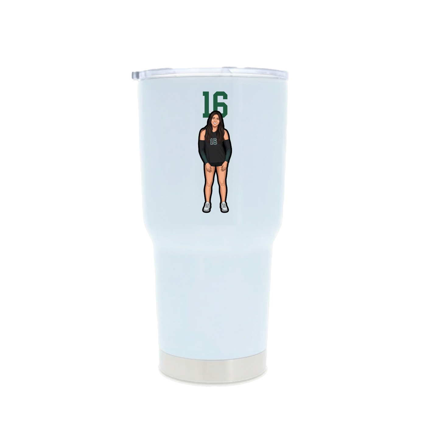 30oz Stainless Steel Tumbler — Number Top in White