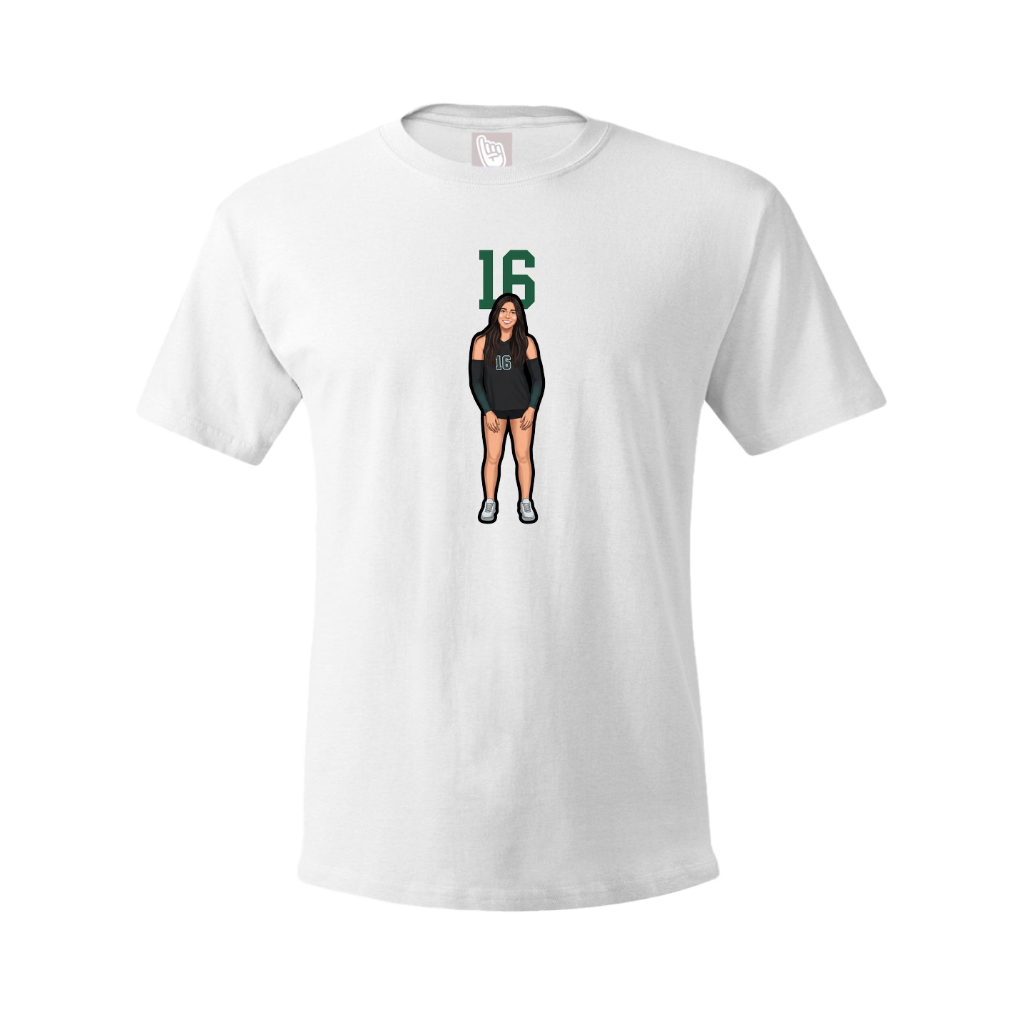 Youth Tee — Number Top in White