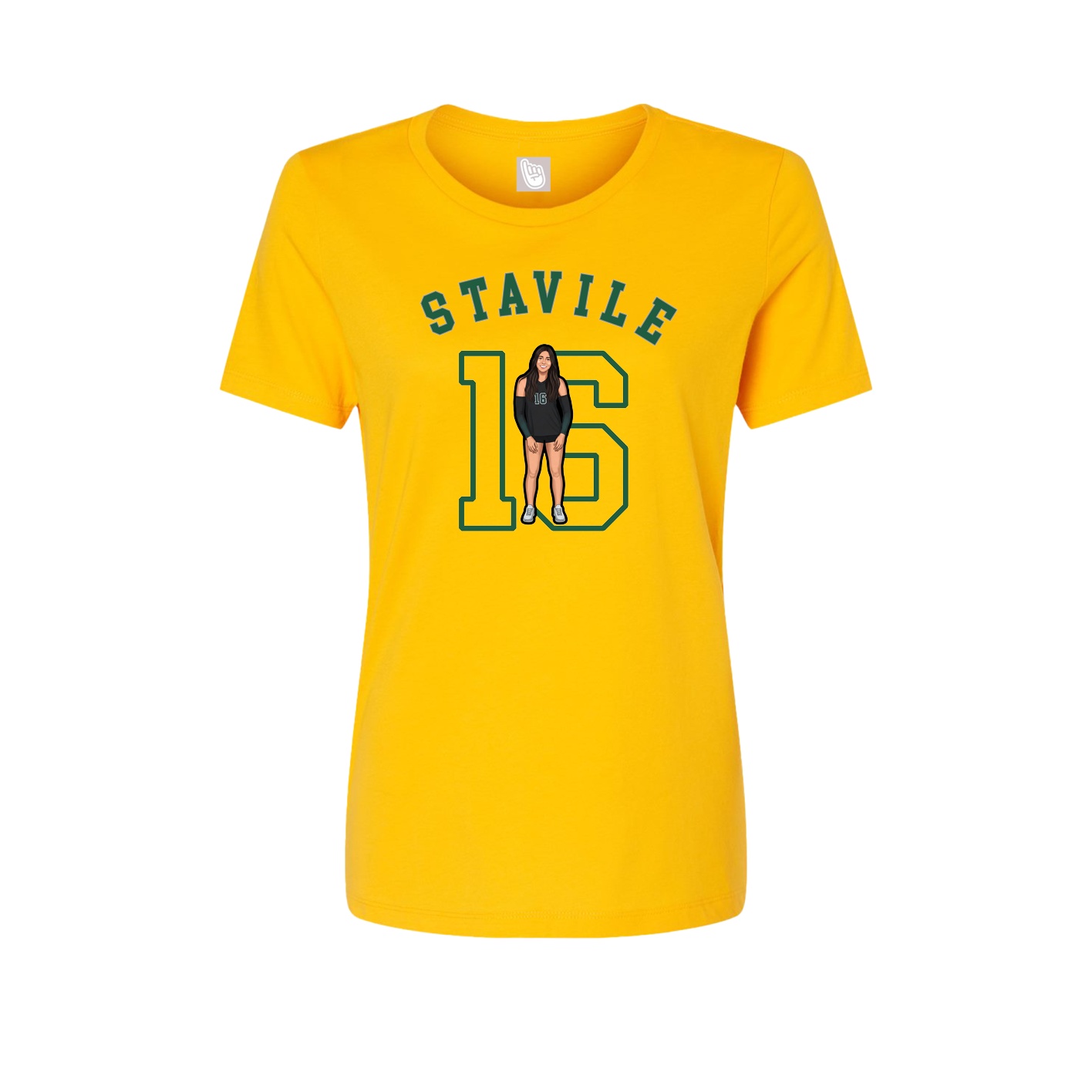 Fitted Women's Tee — Shirsey Arch in Gold