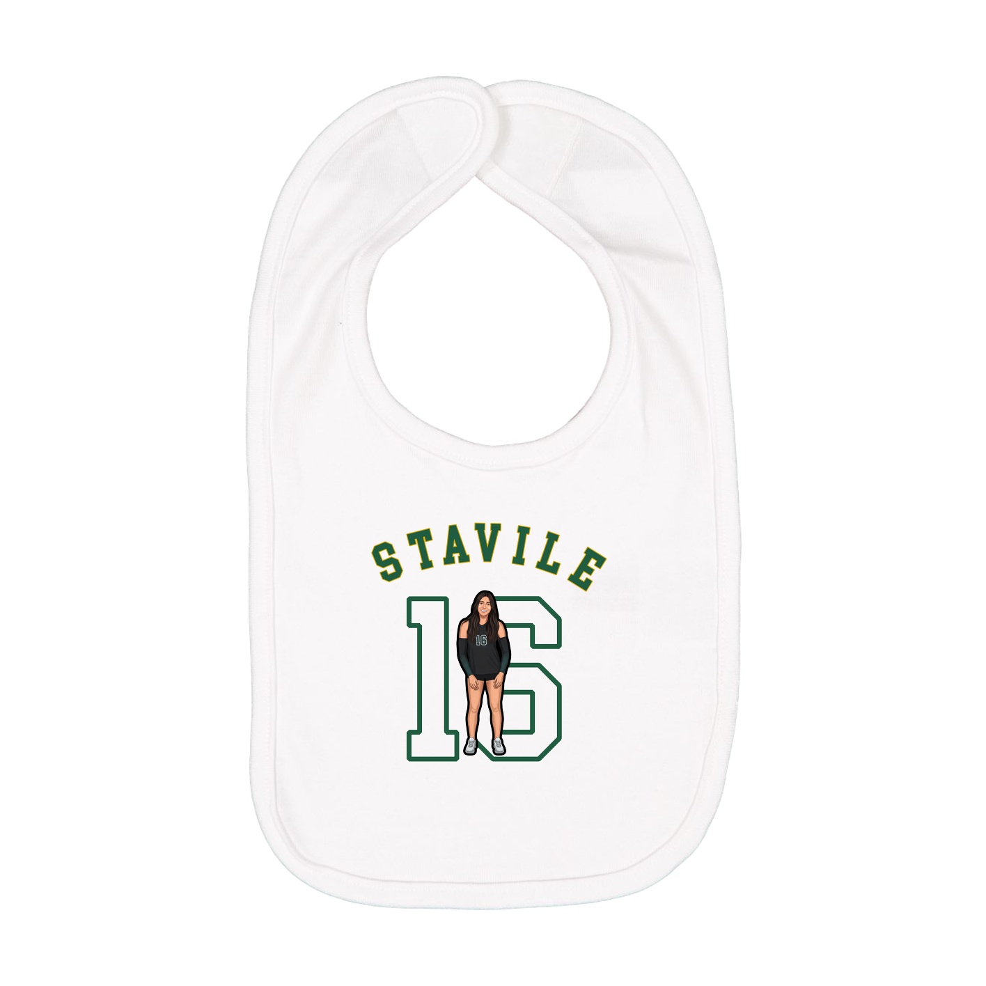 Infant Bib — Shirsey Arch in White