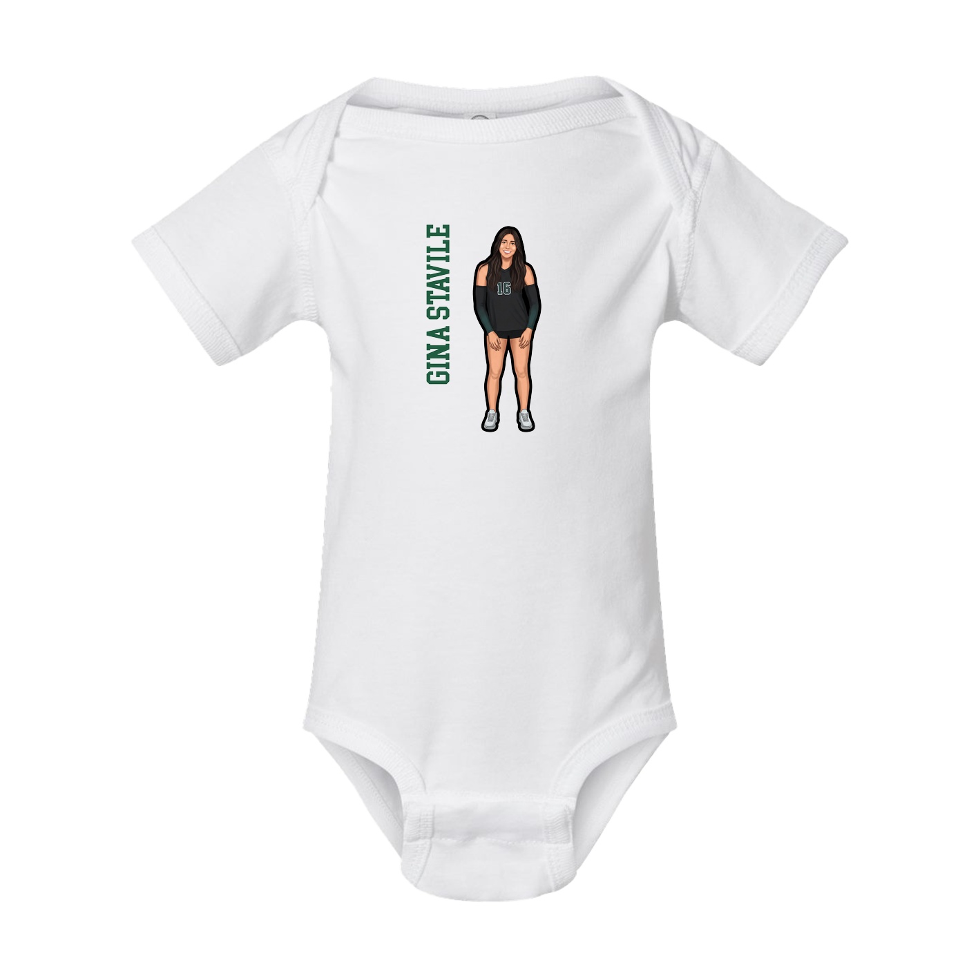 Baby Onesie — Name Vertical in White