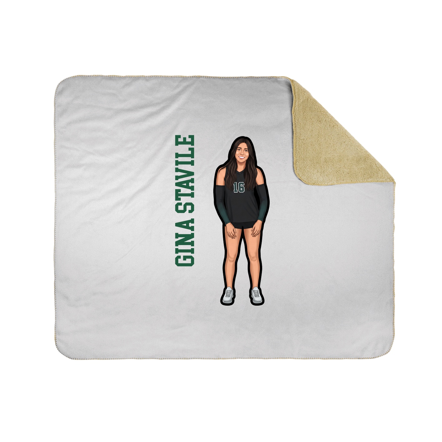 Throw Blanket — Name Vertical in White