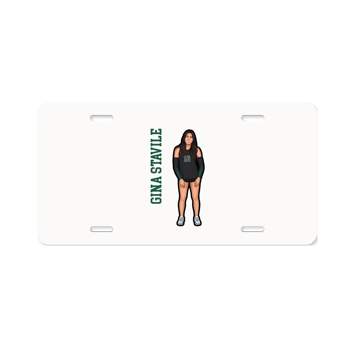 License Plate — Name Vertical in Classic